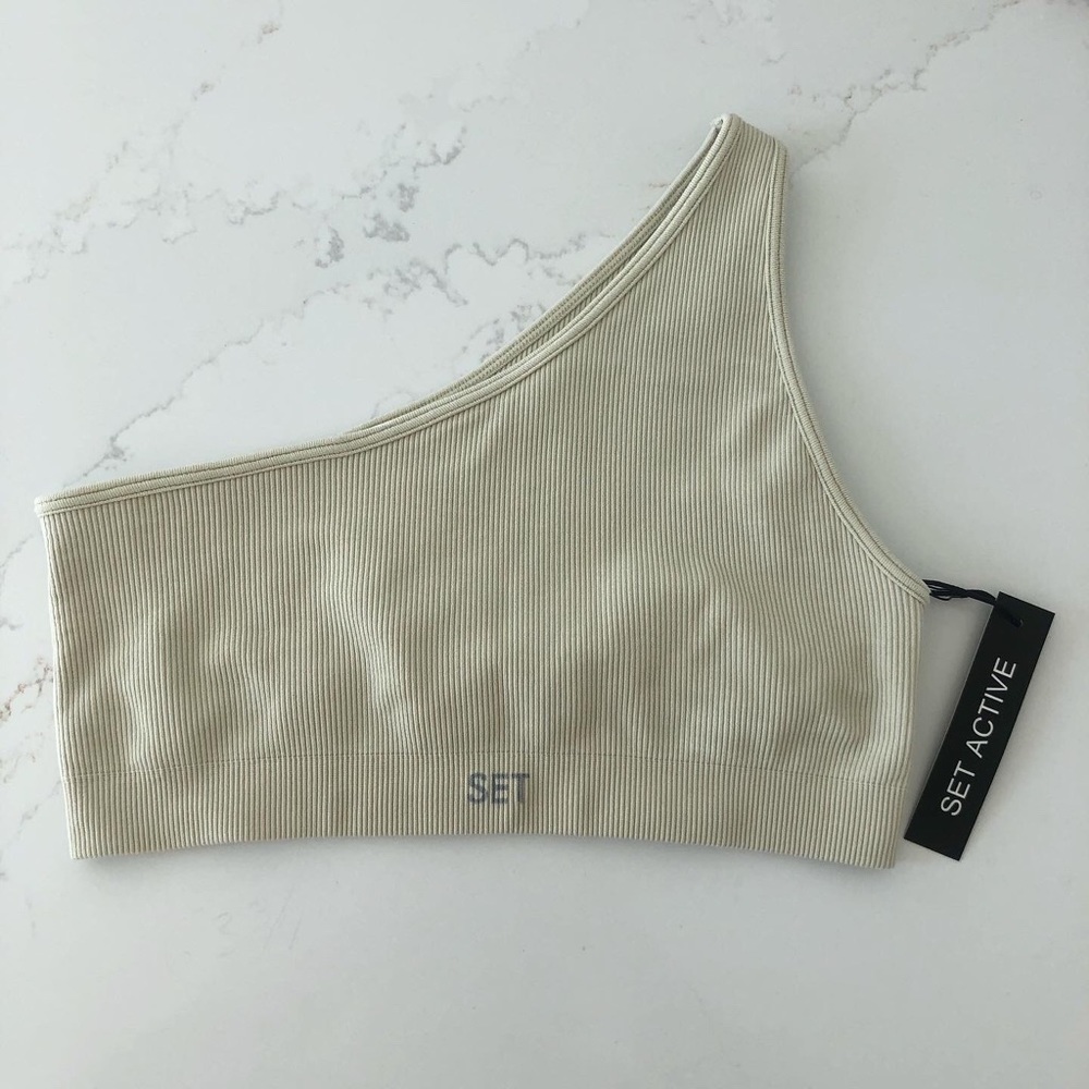💥SOLD💥 SET Active One Shoulder Ribbed Bra
